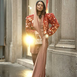 Pavitra Sagar in Kaai Sari with Power Jacket