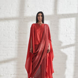 Metallic Sari with SK Cape