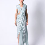 Liquid Top with Waterfall Sari