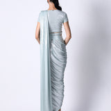 Liquid Top with Waterfall Sari