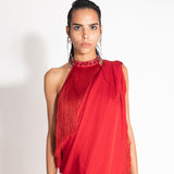 Noor Fringe Sari with Jewelled Halter Top