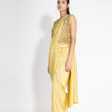 Metallic 2.0 Sari with Vik Blouse and Cropped Honeycomb Jacket