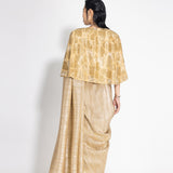 Metallic 2.0 Sari with Milkyway Crossover Top and Wave Cape