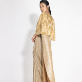 Metallic 2.0 Sari with Milkyway Crossover Top and Wave Cape
