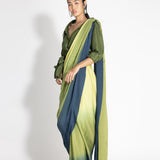 Ombré Highleg Sari with Kim Shirt