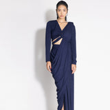 Star Sari with Tie Up Top