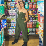 Poorna Jagannathan in Olive Pants & Crim Corset