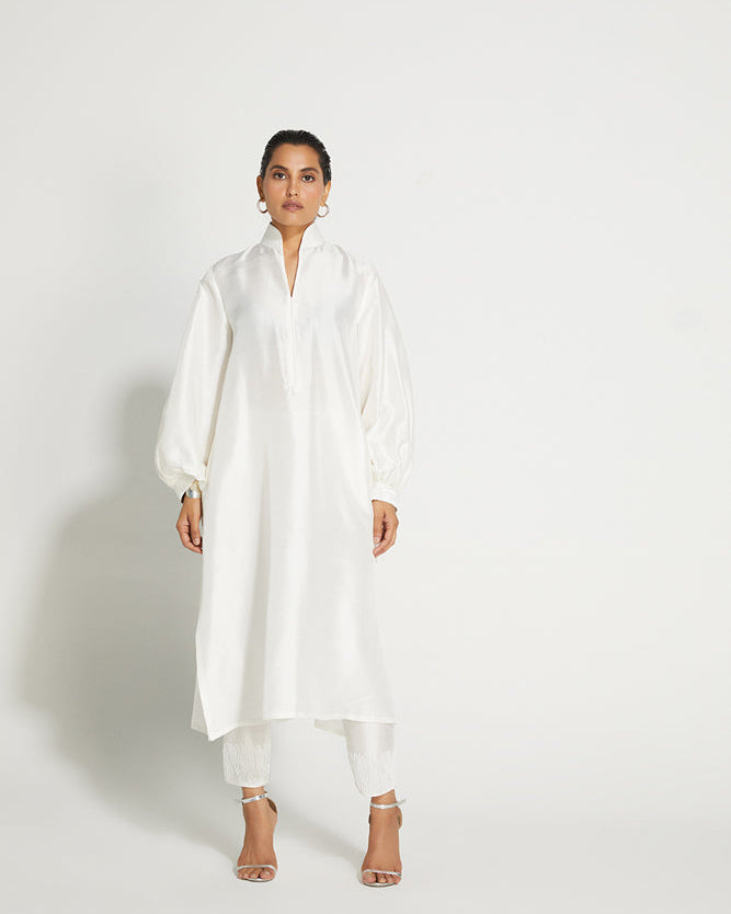 White Kurta set 431-88 Mandarin kurta set summer of 24