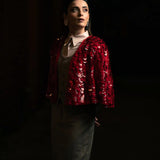 Radhikka Madan in Essential Jersey Shirt with Alex Waistcoat 2.0 Corp Skirt and Max Cape