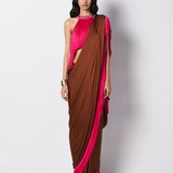 Noor Fringe Sari with Jeweled Halter Top