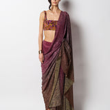 Pavitra Sagar in Sunset Sari with Reef Blouse