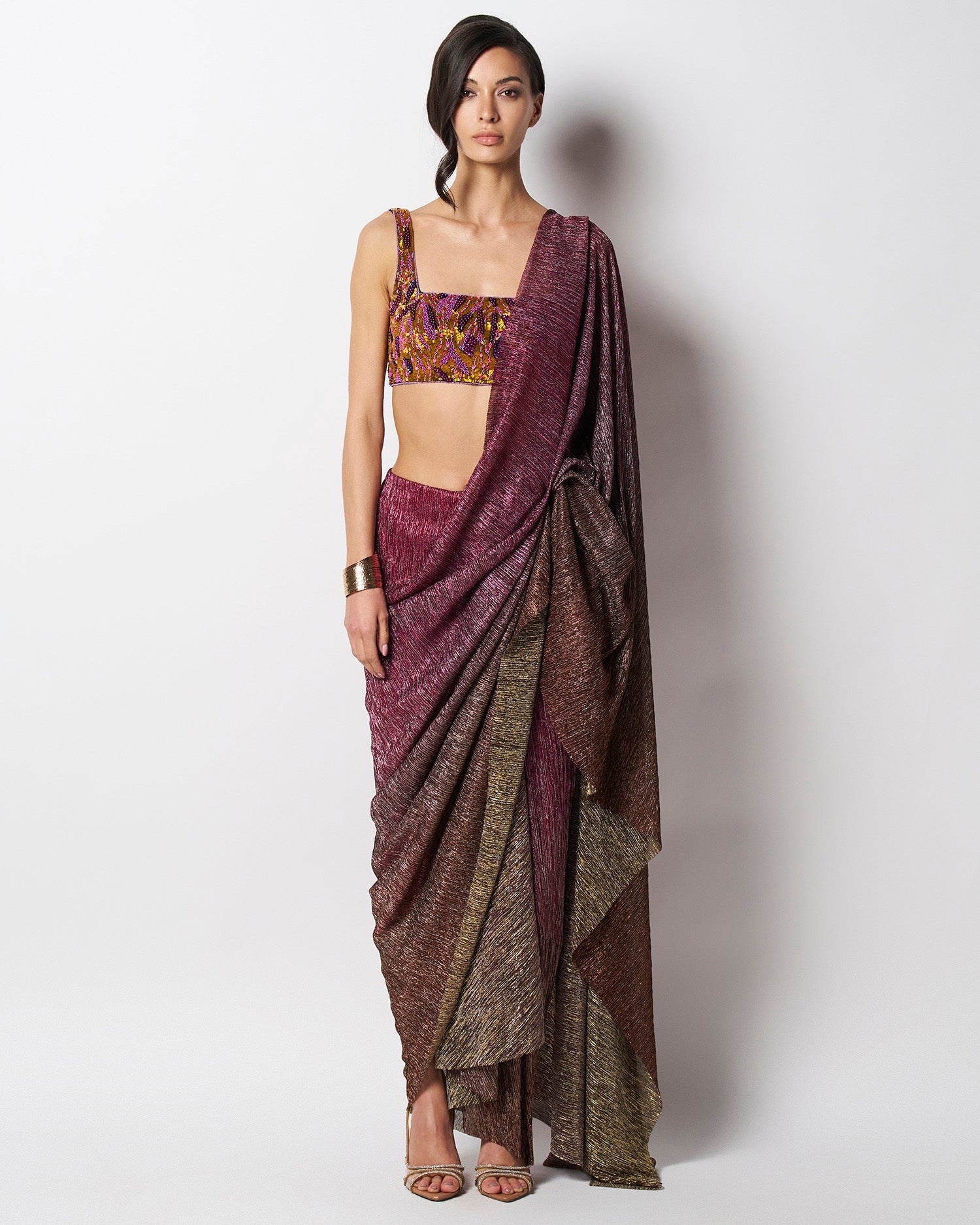 Sunset Sari 431-88 Multicolour sari and blouse