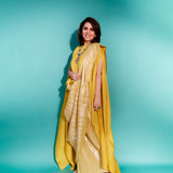 Neetu Kapoor in Metallic 2.0 Sari with SK Cape