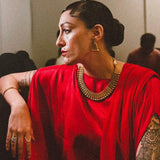 Karuna Ezara Parikh in The SK Cape and Knot Sari