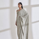 Metallic 2.0 Sari with Wave Emb Crossover Top