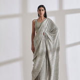 Metallic 2.0 Sari with Wave Crossover Top