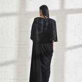 Star Sari with V-Neck Muscle Tee and Wave Cape