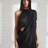 Noor Fringe Sari with Halter Fringe top