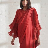 Noor Fringe Sari with Fringe Jacket