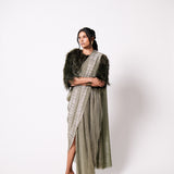 Feather Jacket with AQ Sari